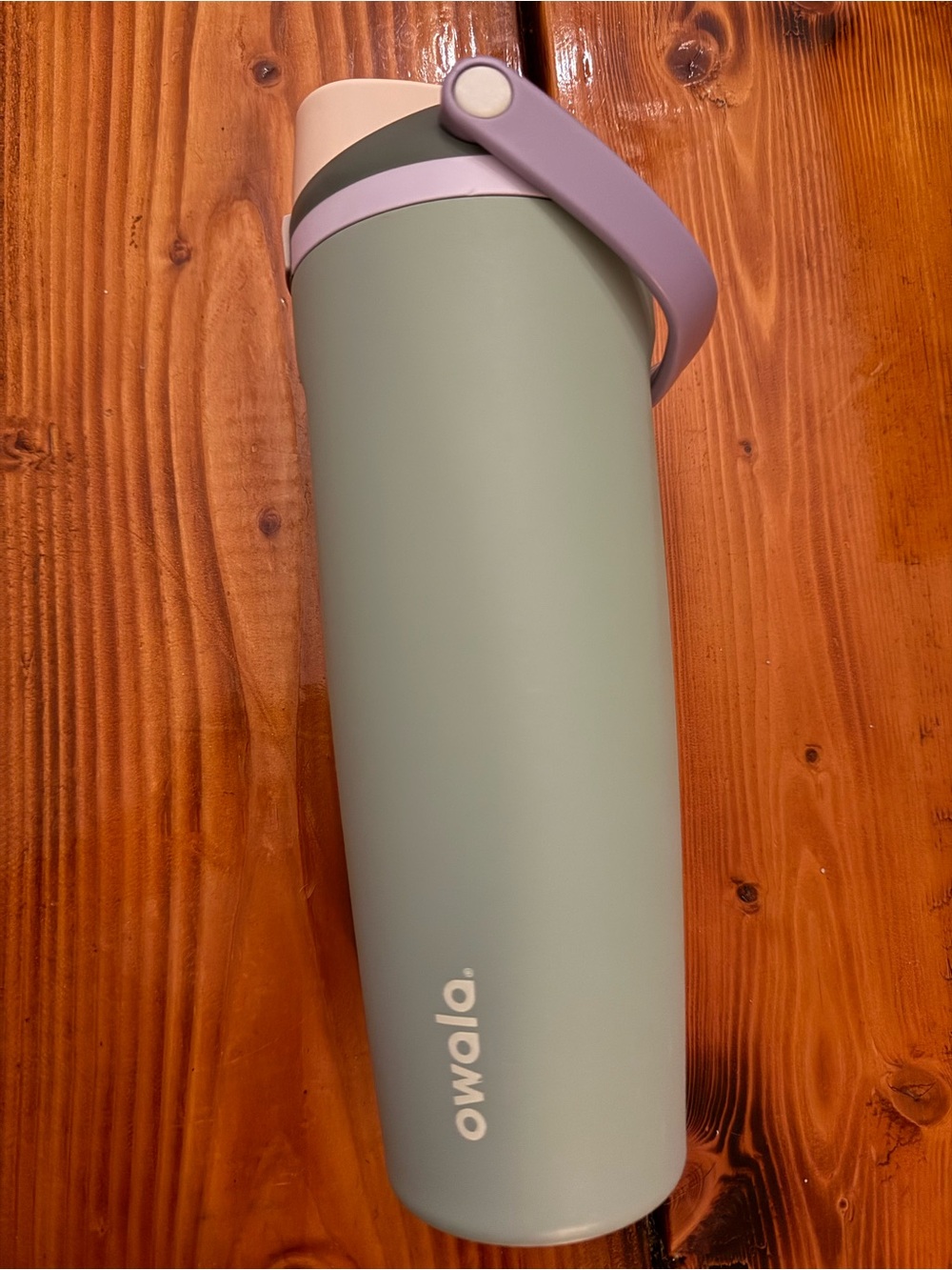 Owala Sage Green Bottle with Lavender Handle